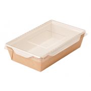 Салатник с прозрачной крышкой (белый) ECO OPSALAD 800 мл (186/207*106/127*55) 1/400