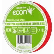 Изолента ECON красная 15мм*0,13*10м