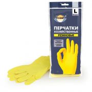 Перчатки  латексные хозяйственные  L желт. 12/120 AVIORA